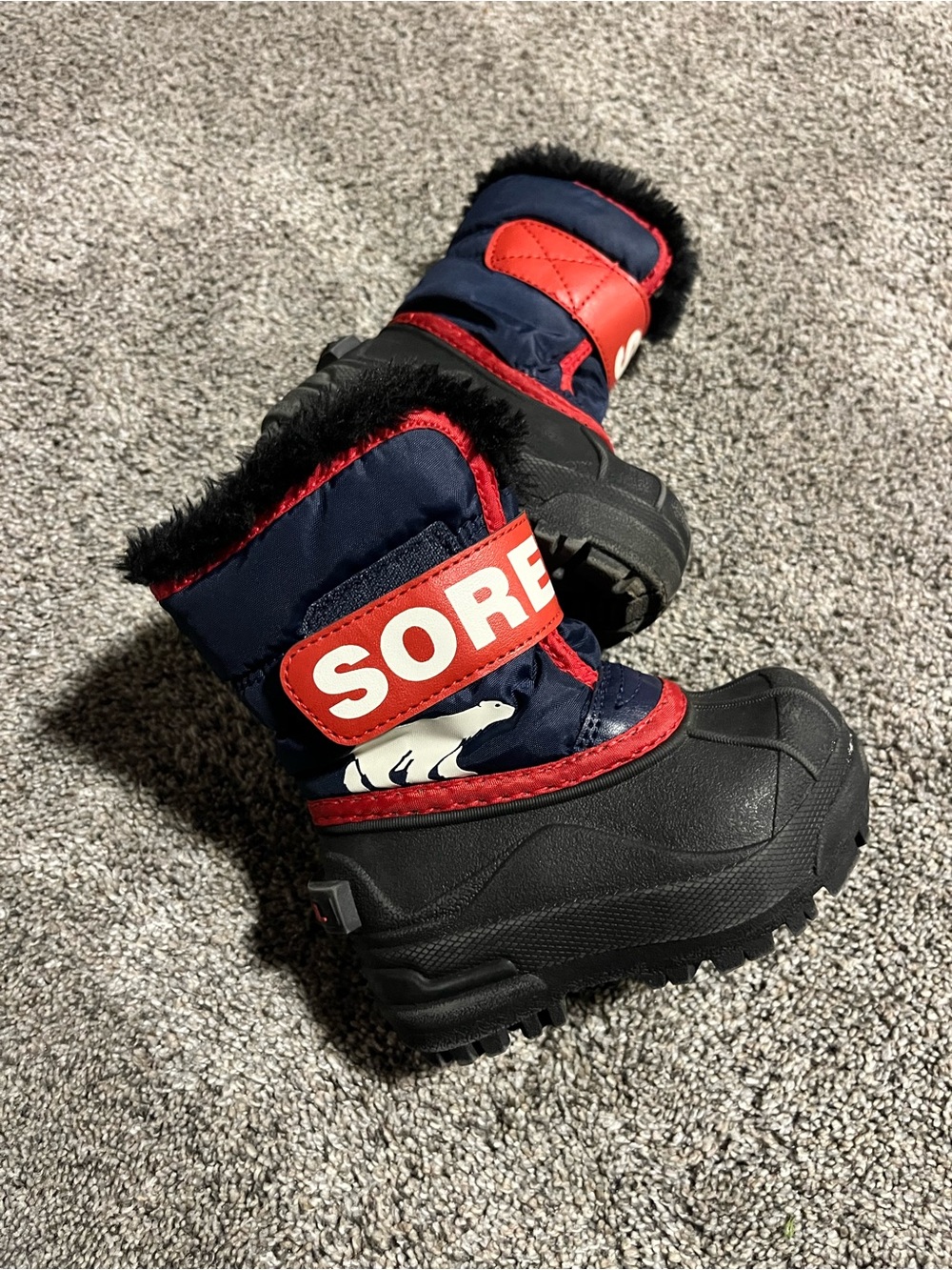 Sorel fur lined winter boots 5c